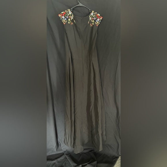 Mac Duggal Black‎ Maxi Dress with Floral Embroidery - Picture 5 of 6